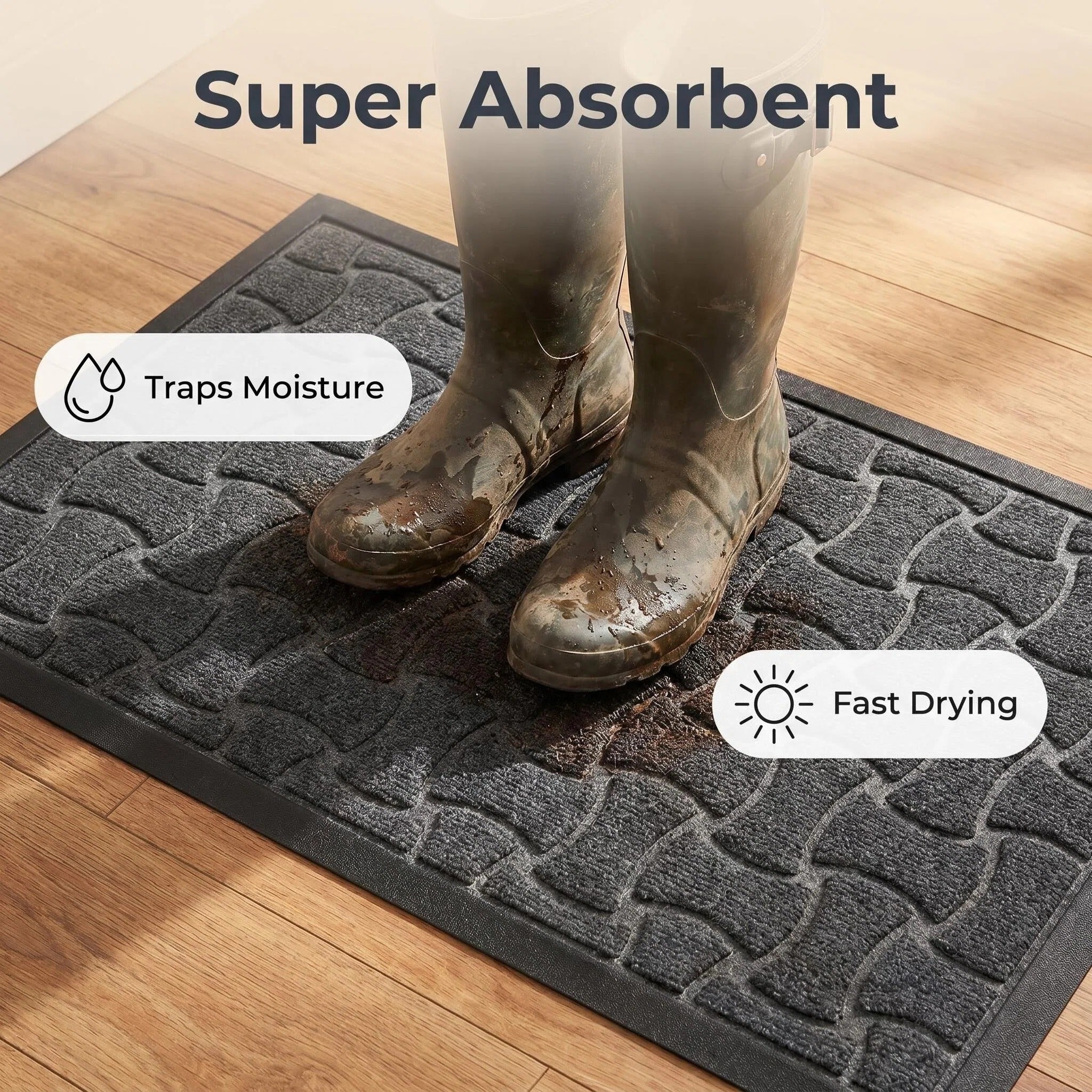 Hearthmat Brick Row Doormat - in-home scene 2