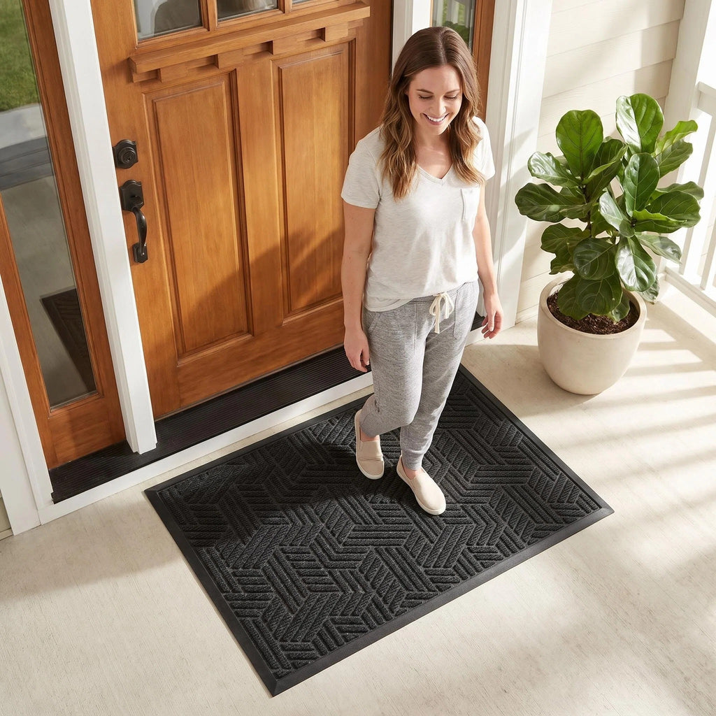 Hearthmat Chevron Weave Doormat - in-home scene 4