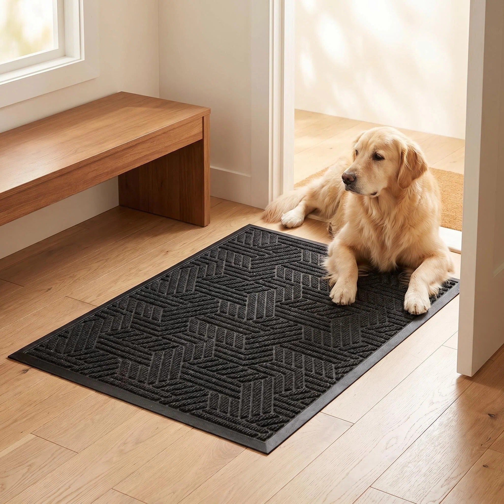 Hearthmat Chevron Weave Doormat - in-home scene 5