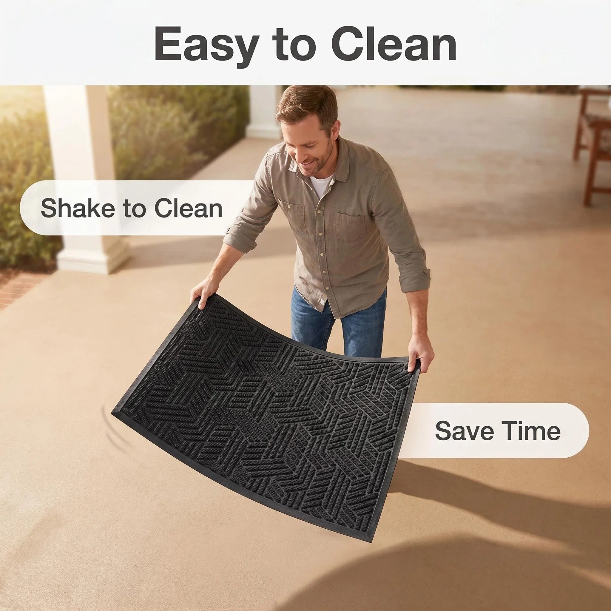 Hearthmat Chevron Weave Doormat - in-home scene 7