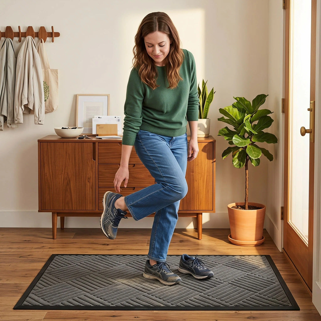 Hearthmat Crosshatch Doormat - in-home scene 3