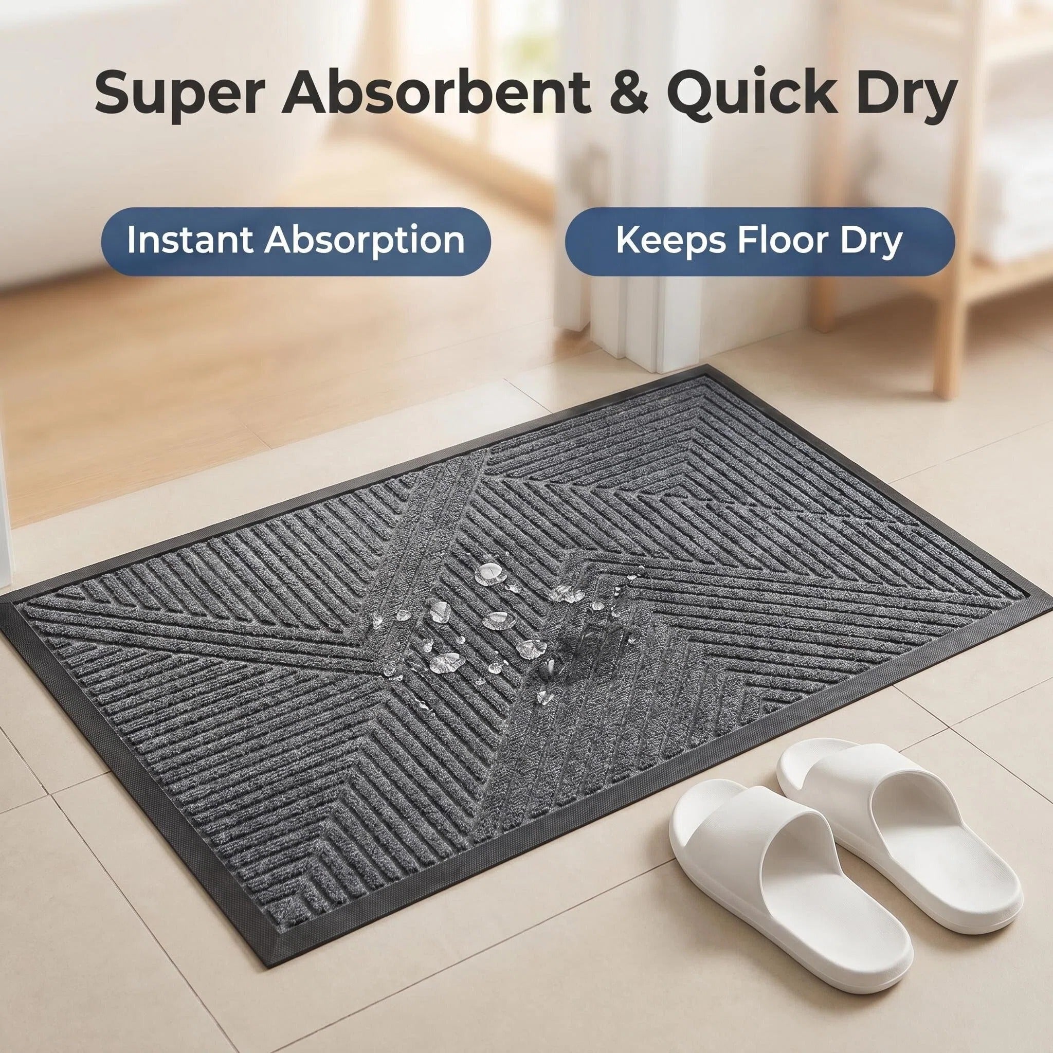 Hearthmat Diagonal Ridge Doormat - in-home scene 4