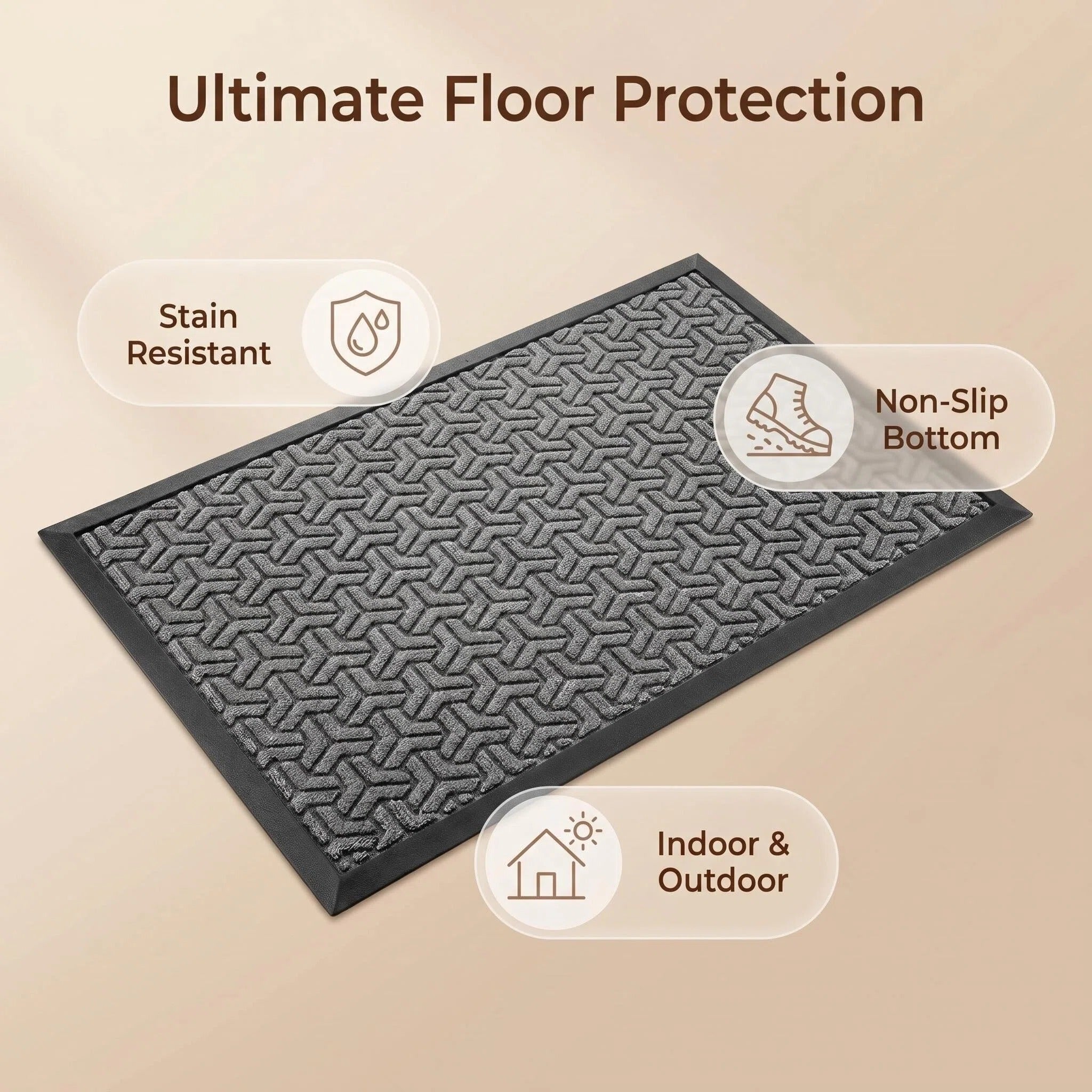 Hearthmat Diamond Tile Doormat - in-home scene 2
