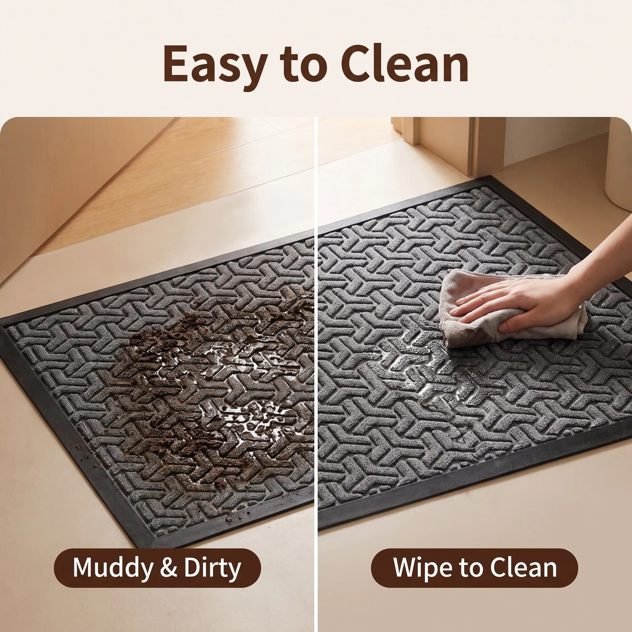 Hearthmat Diamond Tile Doormat - in-home scene 3
