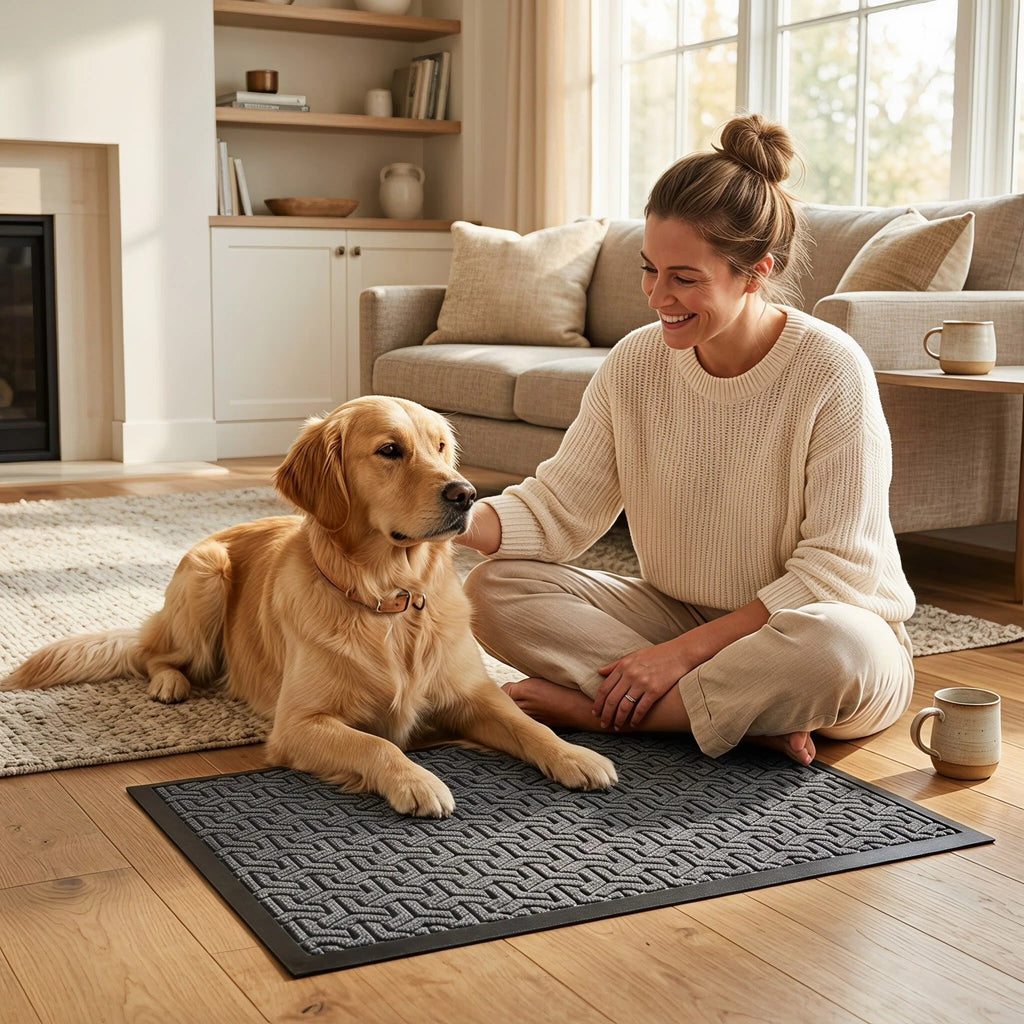Hearthmat Diamond Tile Doormat - in-home scene 6