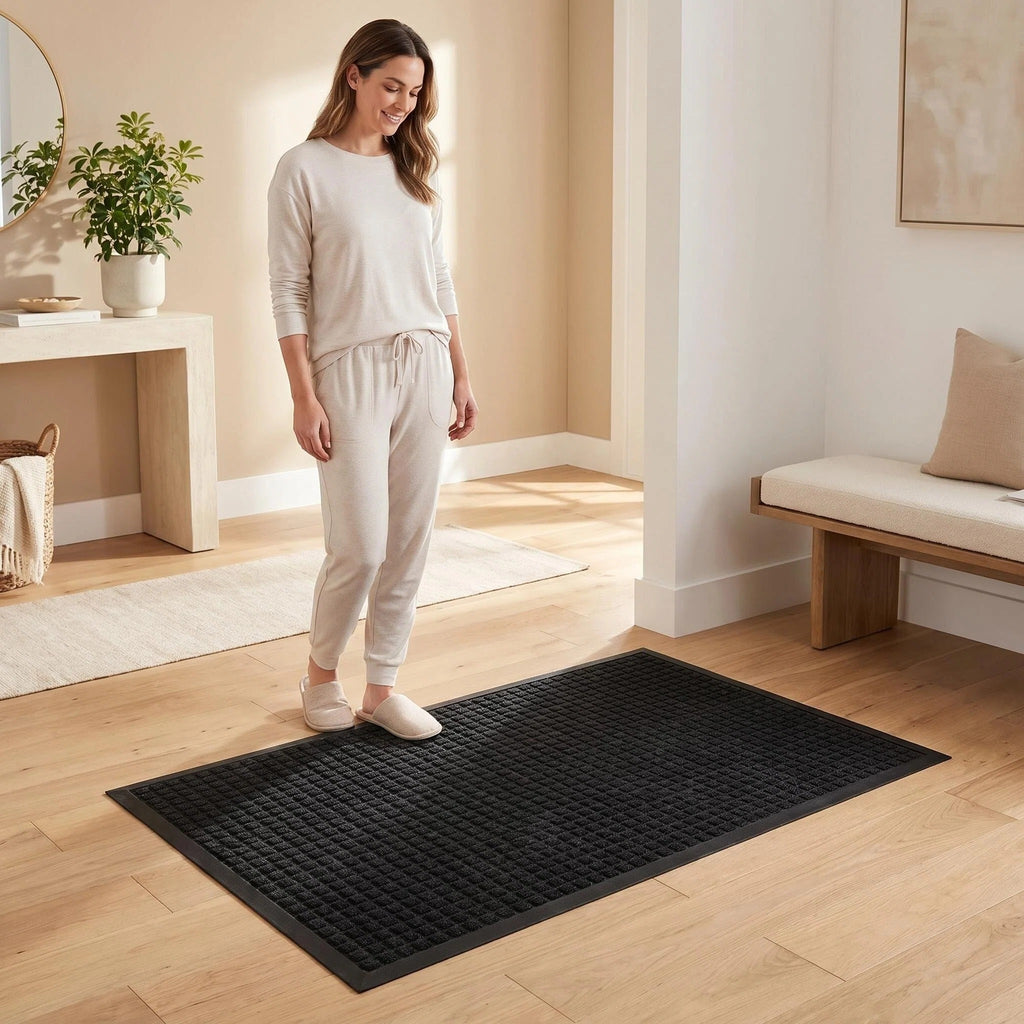 Hearthmat Grid Cube Doormat - in-home scene 6