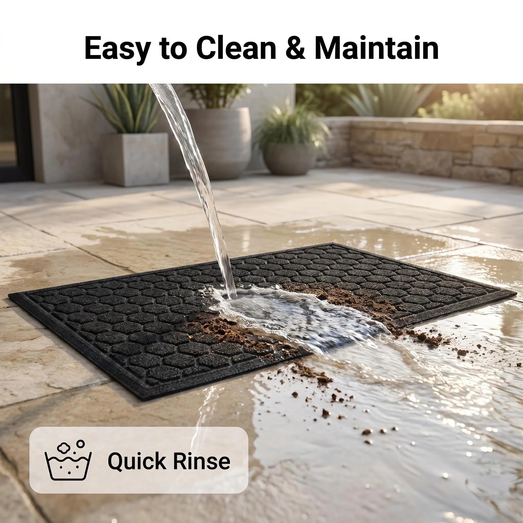 Hearthmat Honeycomb Hex Doormat - in-home scene 5