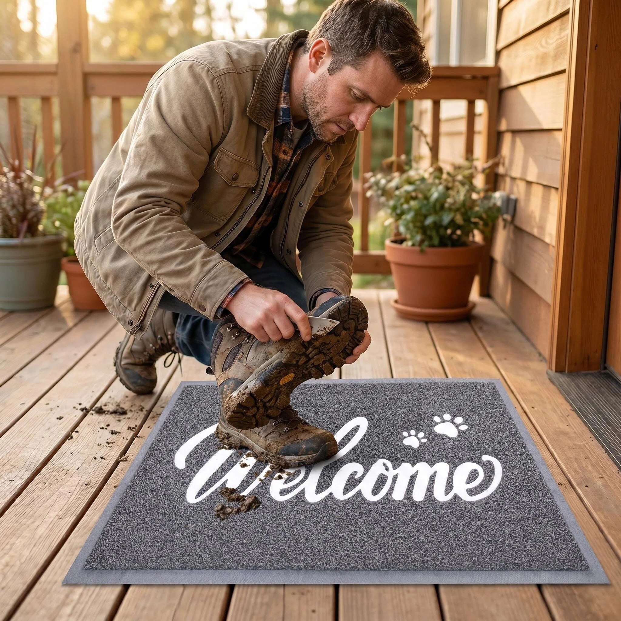 Hearthmat Hello Script Doormat - in-home scene 5