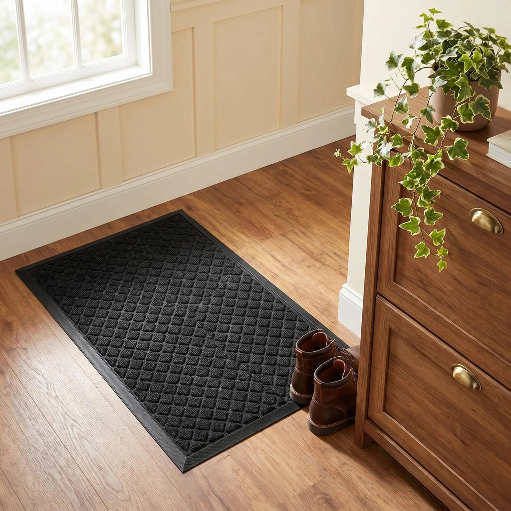 Hearthmat Lattice Diamond Doormat - in-home scene 7