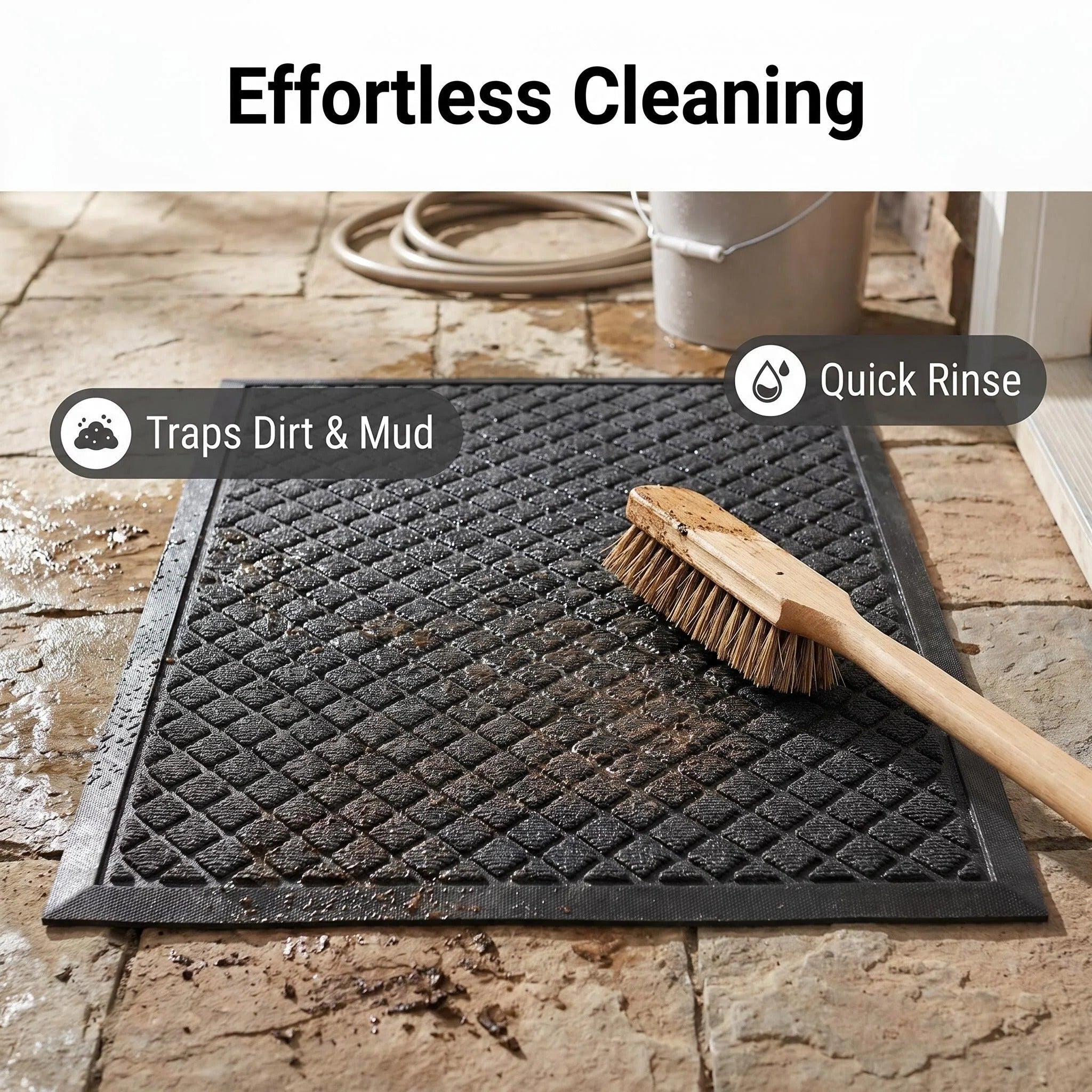 Hearthmat Lattice Diamond Doormat - in-home scene 9