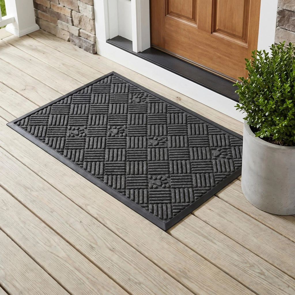 Hearthmat Leaf Chevron Doormat - in-home scene 2