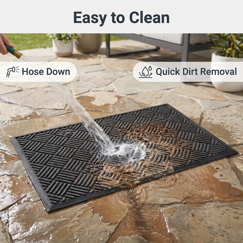 Hearthmat Leaf Chevron Doormat - in-home scene 5