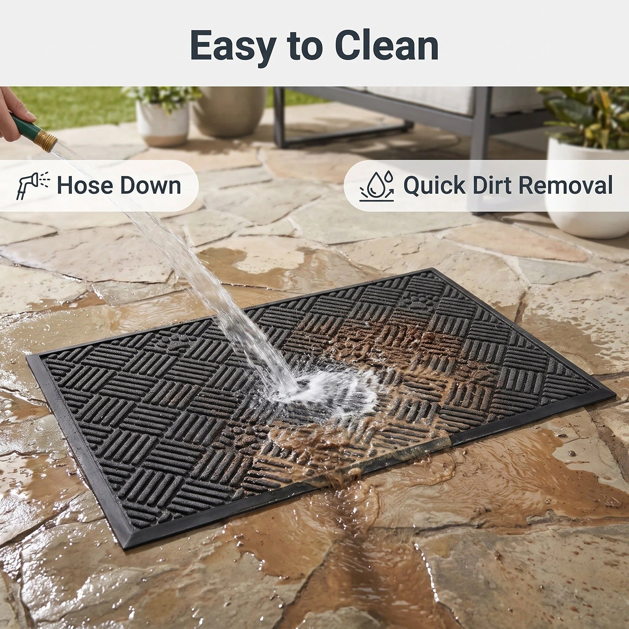 Hearthmat Leaf Chevron Doormat - in-home scene 5