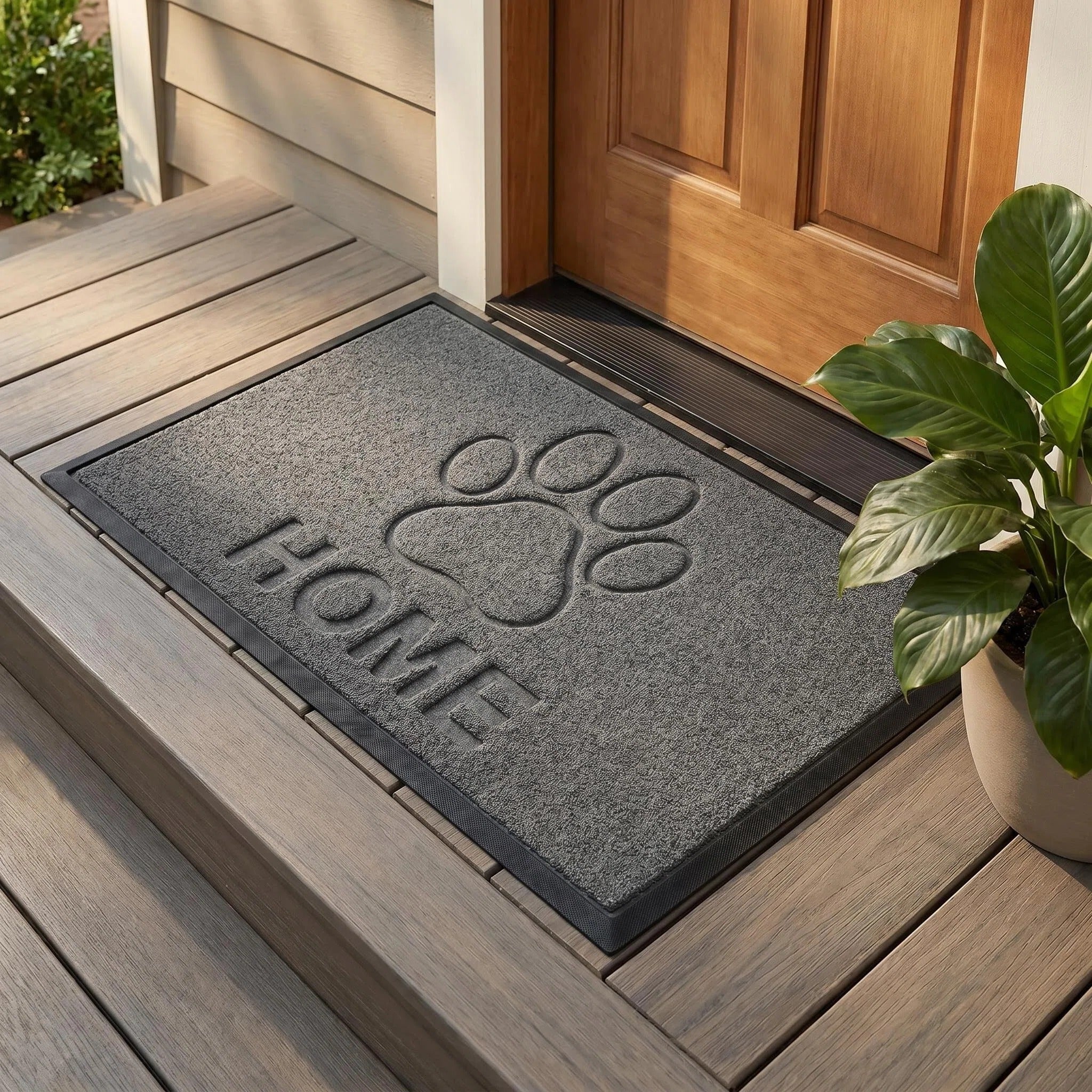 Hearthmat Paw Crosshatch Doormat - in-home scene 2