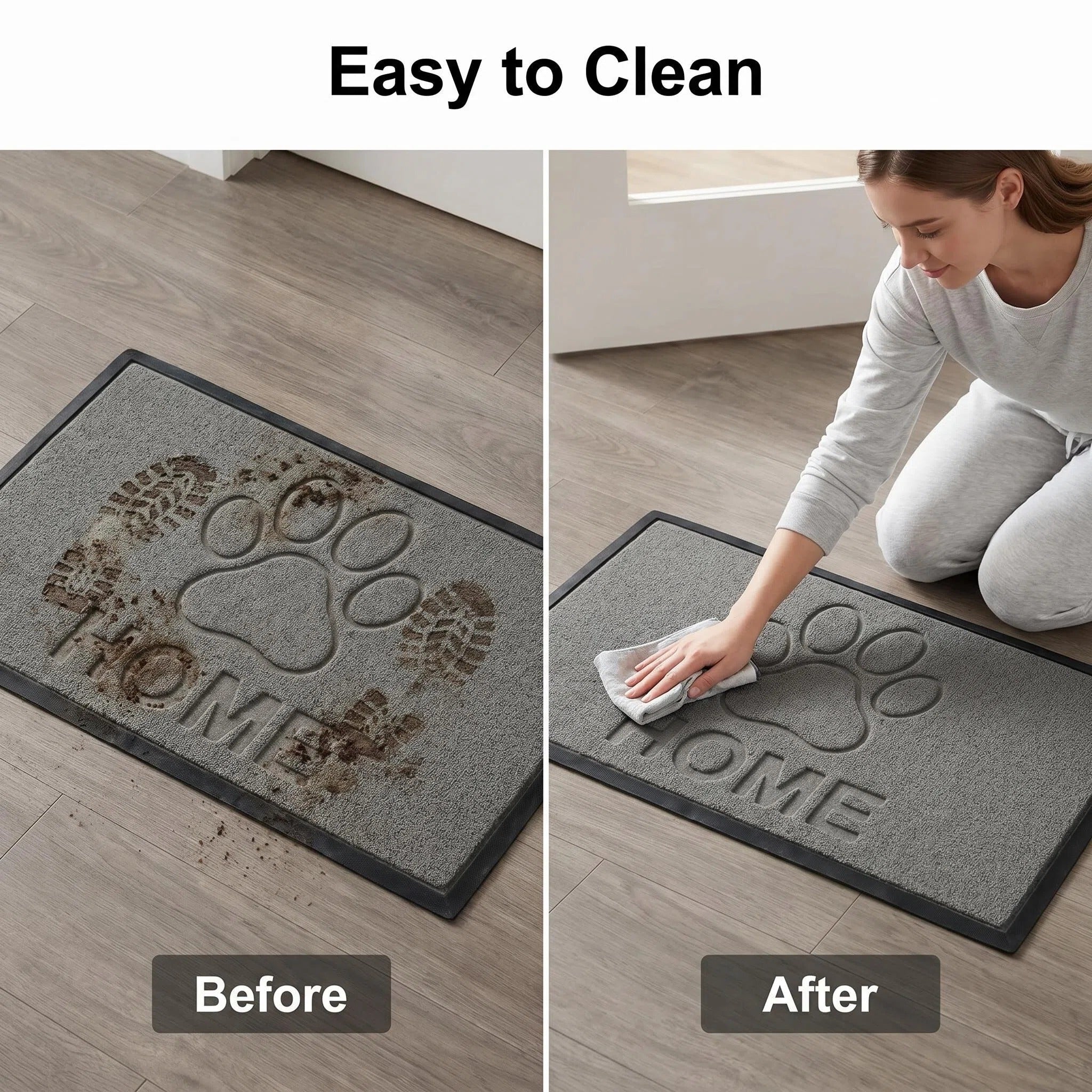 Hearthmat Paw Crosshatch Doormat - in-home scene 5