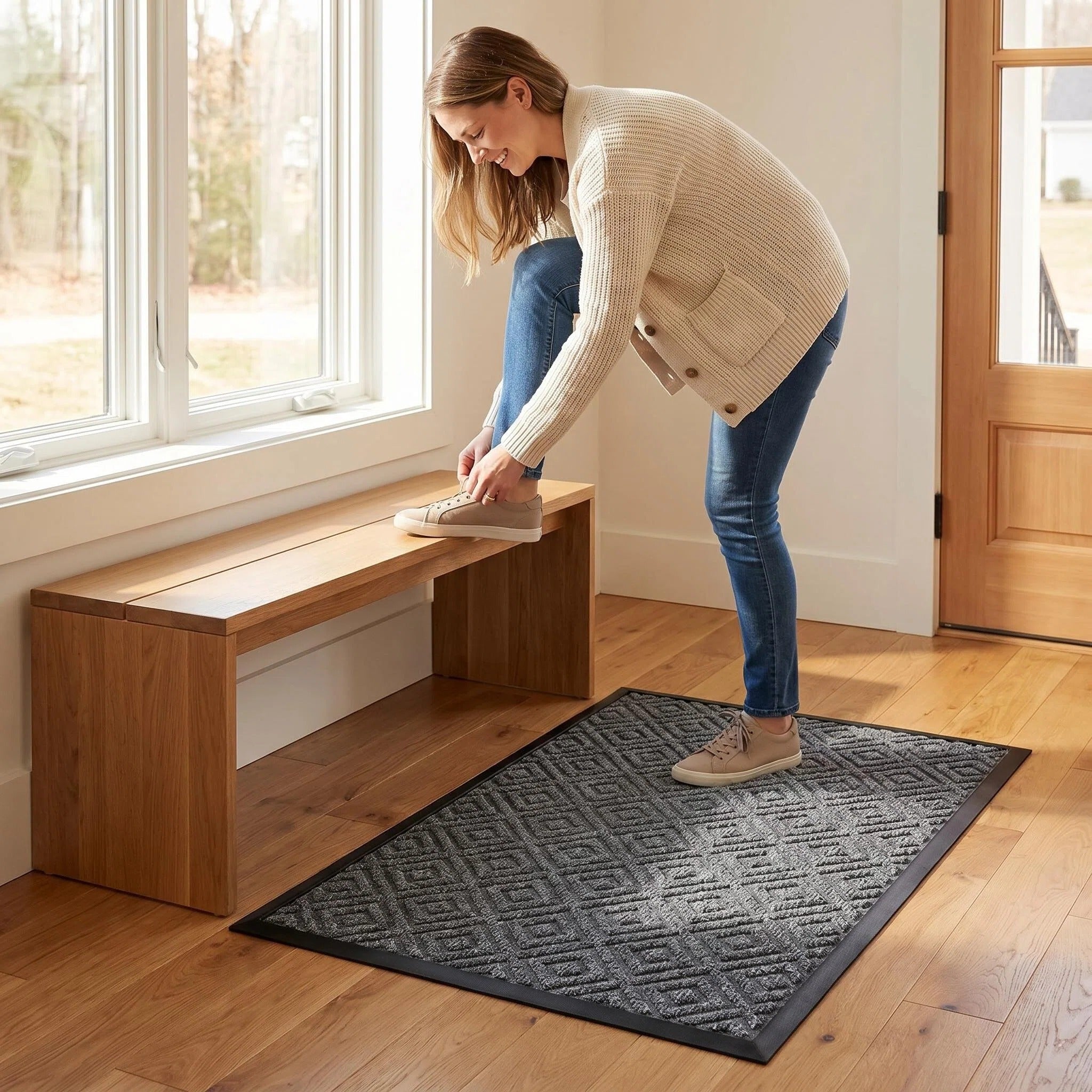 Hearthmat Quatrefoil Doormat - in-home scene 5