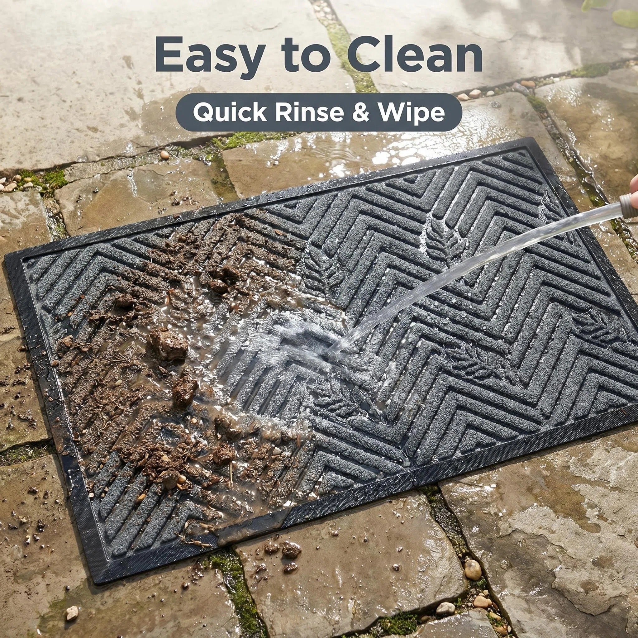 Hearthmat Concentric Spiral Doormat - in-home scene 5