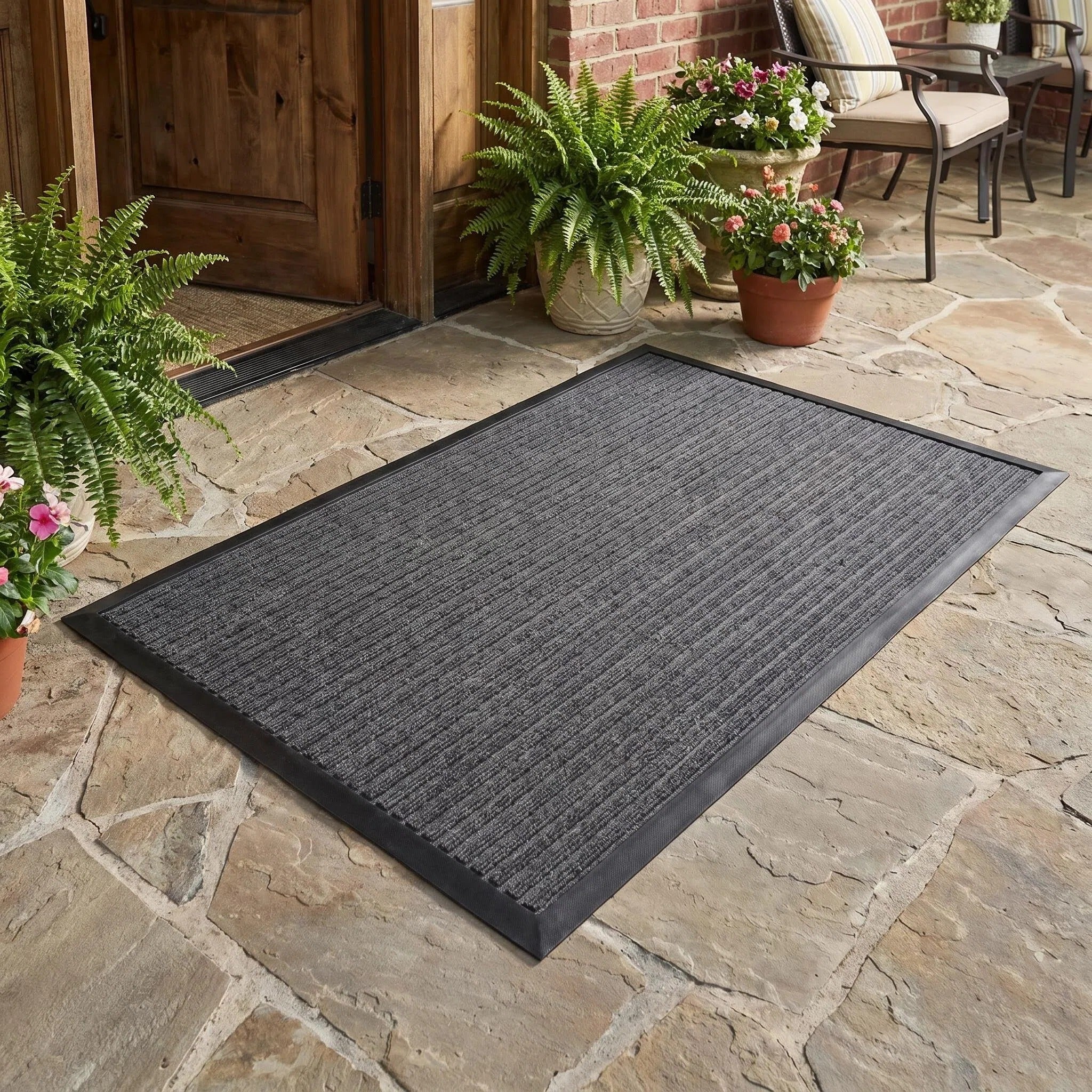Hearthmat Linear Stripe Doormat - in-home scene 7