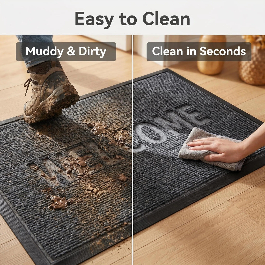 Hearthmat Welcome Ribbed Doormat - in-home scene 6